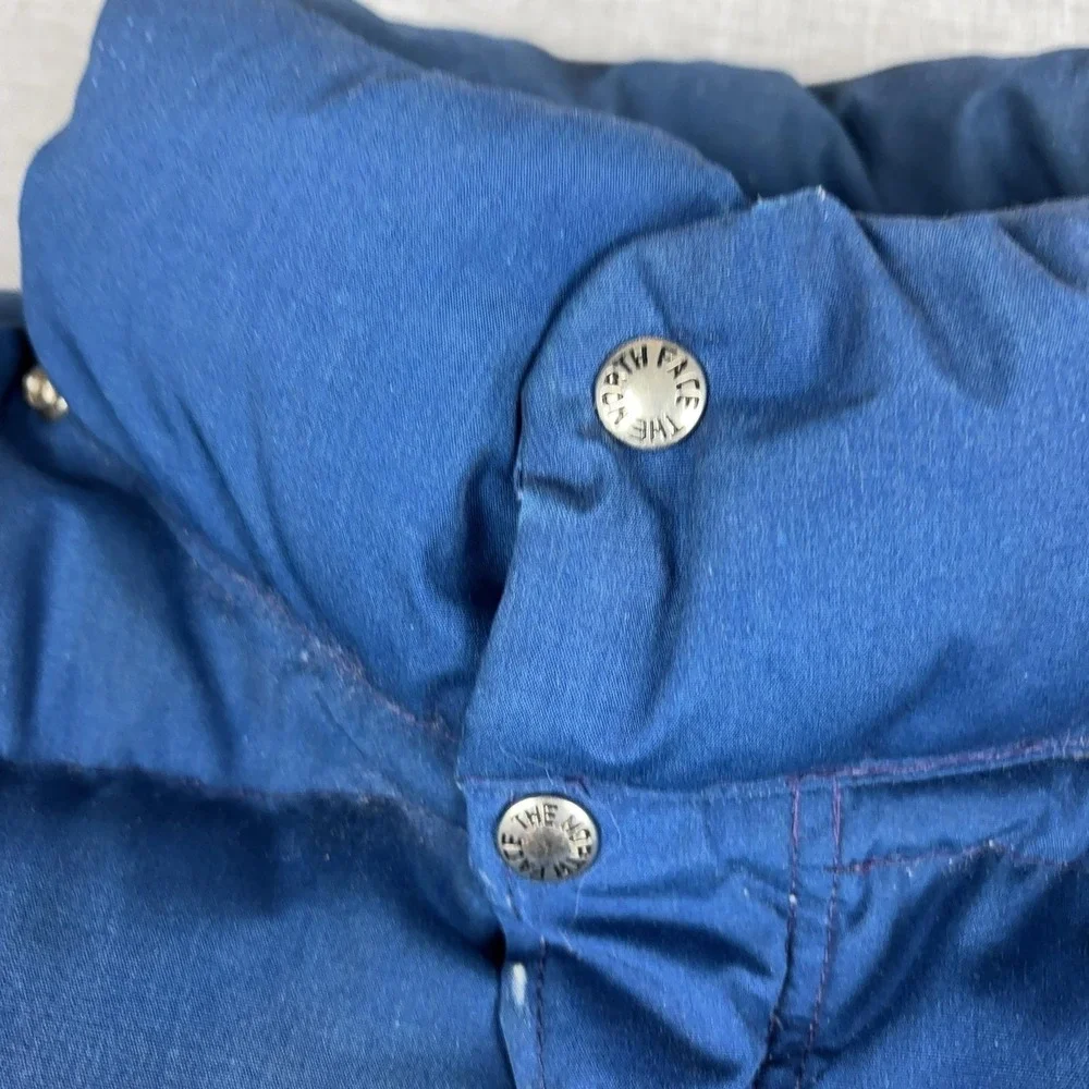 Vintage 80s The North Face Goose Down Puffer Jacket Mens XL Blue USA Brown Label